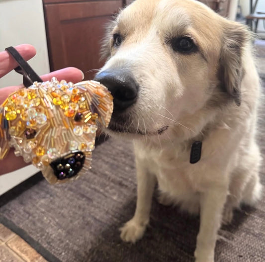 Personalized Hand Beaded Pet Portrait Ornament