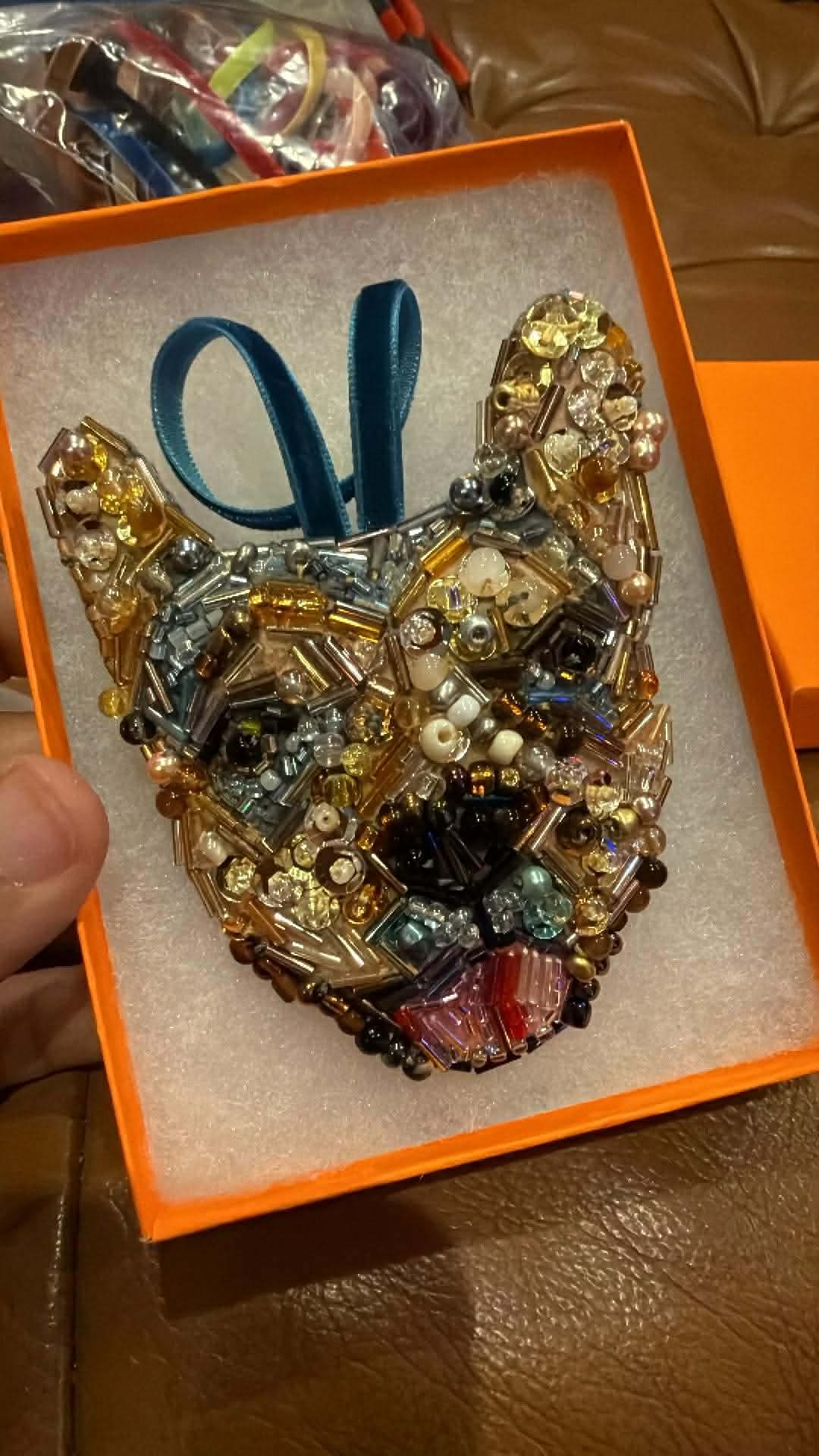 Personalized Hand Beaded Pet Portrait Ornament